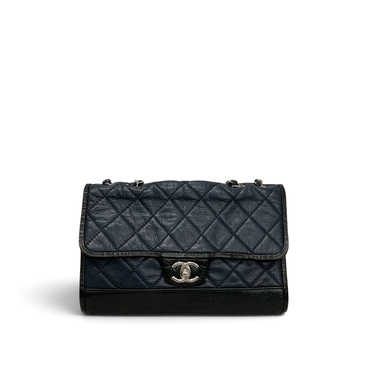 Chanel French Riviera Flap Bag Calfskin Blue