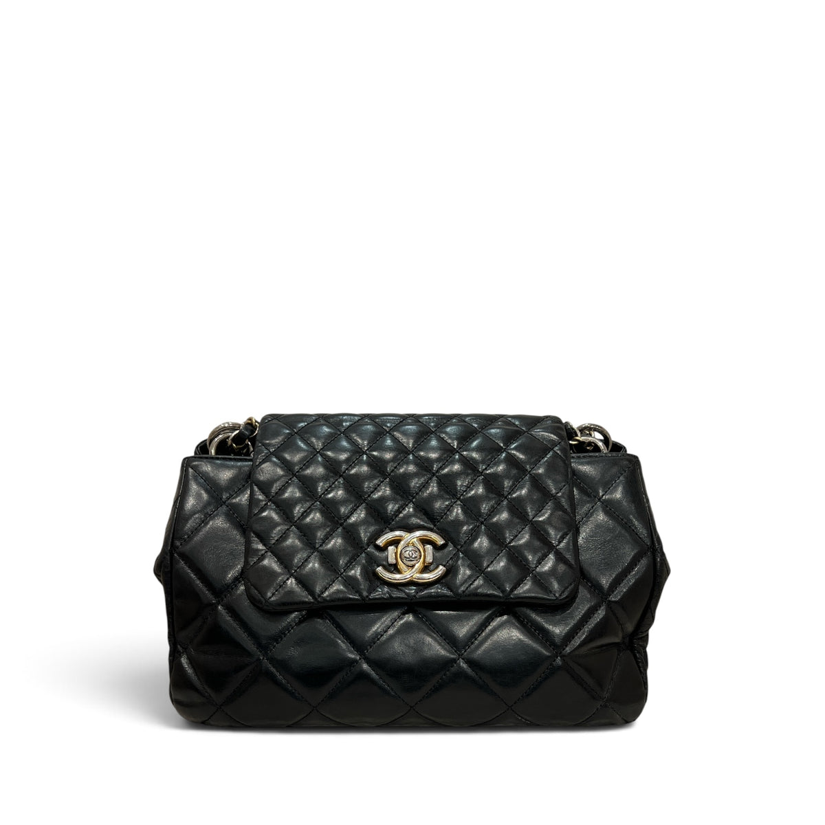 Chanel Daily Walk Accordion Flap Bag Calfskin Black