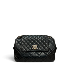Chanel Daily Walk Accordion Flap Bag Calfskin Black