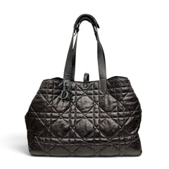 Dior Large Toujours Bag Crinkled Calfskin Black