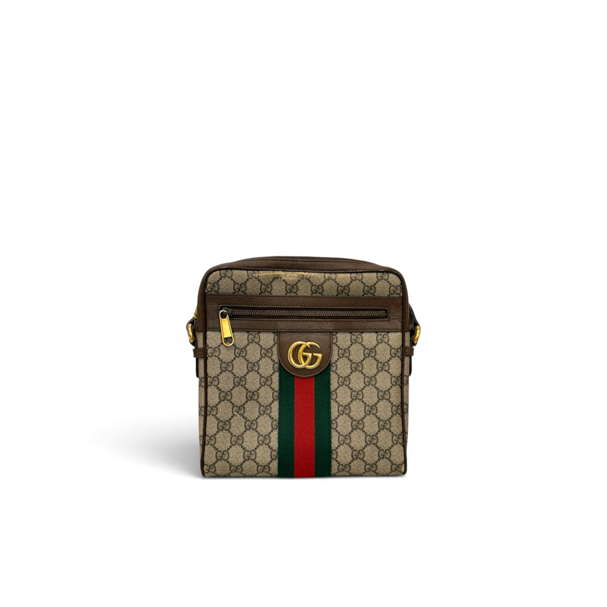 Gucci GG Supreme Monogram Web Small Ophidia Messenger Bag Brown