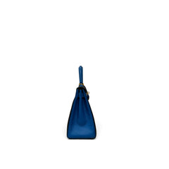 Hermes Kelly 28 Epsom Black&Blue GHW Square R