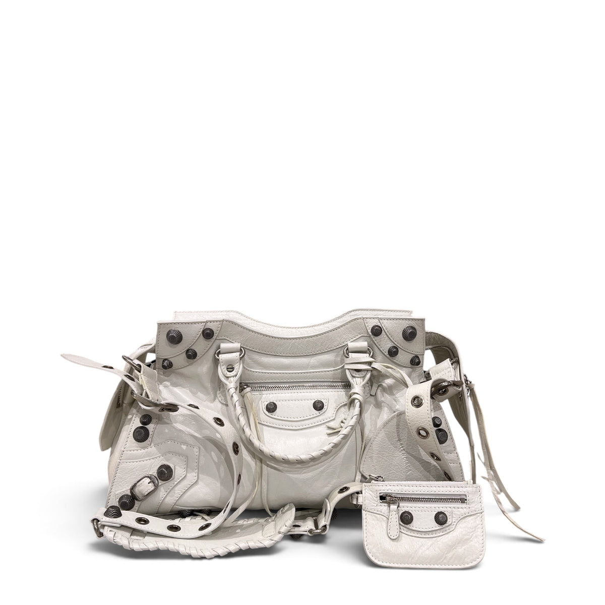 Balenciaga Medium Neo Cagole Le City Shoulder Bag White