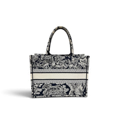 Dior Medium Book Tote Black Toile De Jouy Embroidery