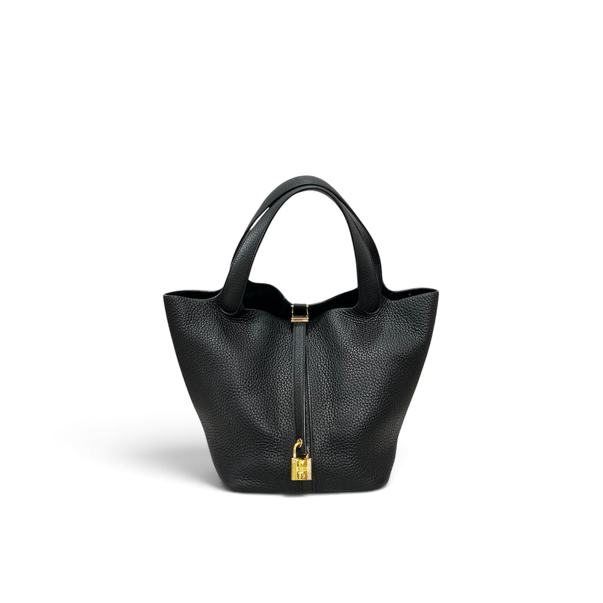 Hermes Picotin 22 Clemence Black GHW Stamp D