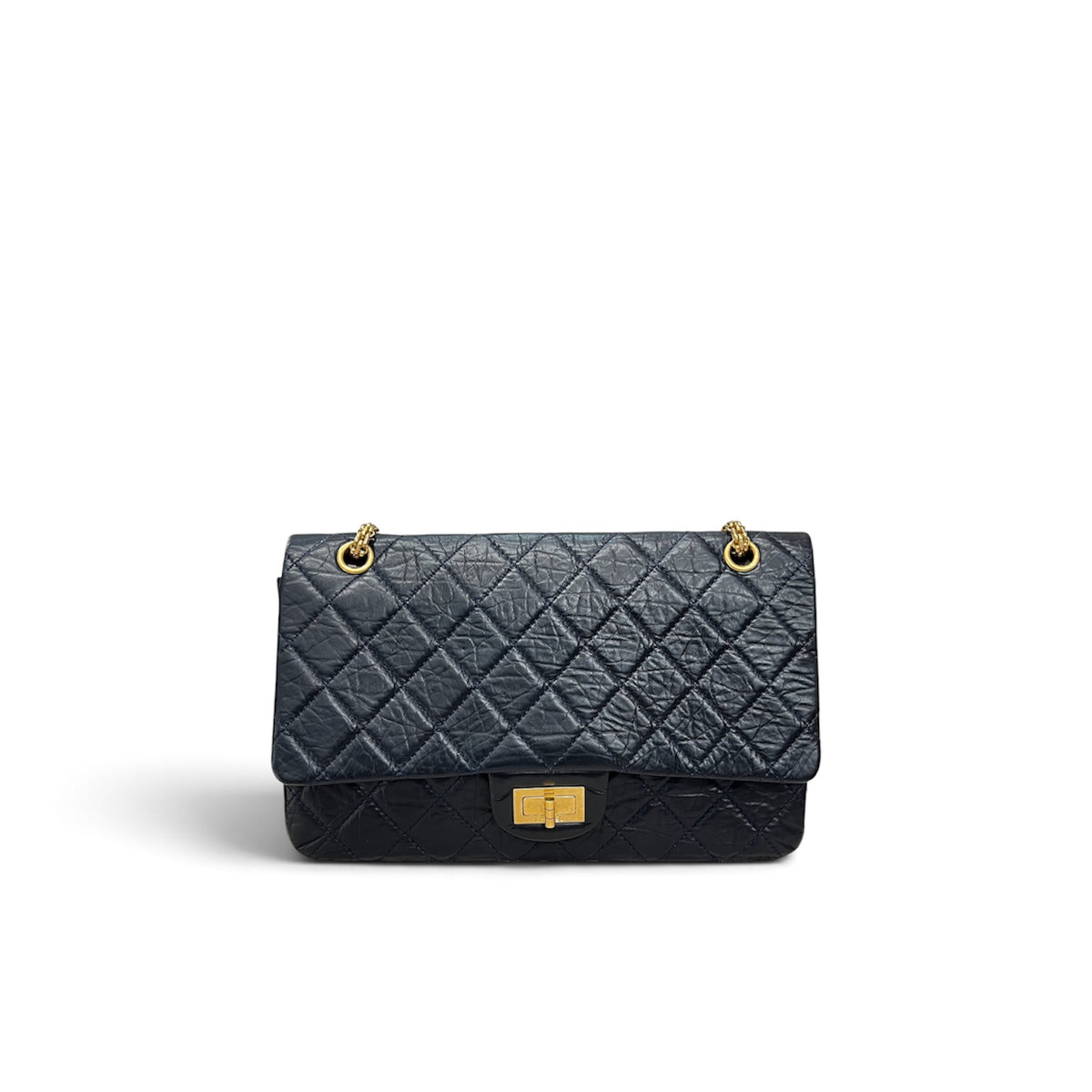 Chanel Large Reissue 2.55 Handbag Navy GHW