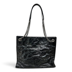 YSL Saint Laurent Large Niki Shopping Tote Black Crinkled Calfskin