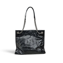 YSL Saint Laurent Large Niki Shopping Tote Black Crinkled Calfskin
