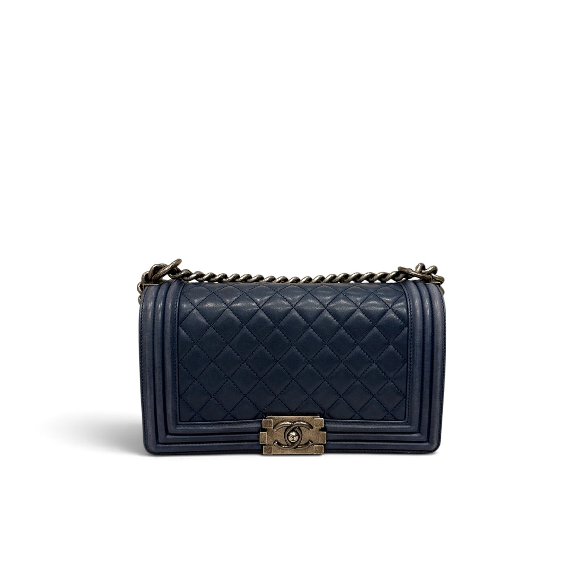Chanel Medium Boy Bag Lambskin Dark Navy