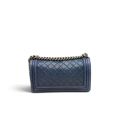 Chanel Medium Boy Bag Lambskin Dark Navy