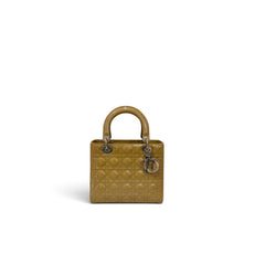Dior Medium Lady Dior Patent Yellow SHW