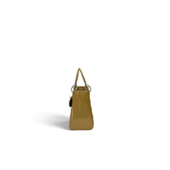 Dior Medium Lady Dior Patent Yellow SHW