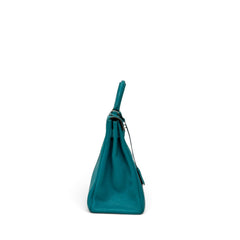 Hermes Kelly 32 Togo Turquoise With Palladium GHW Stamp L
