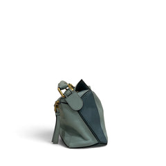 Loewe Small Puzzle Bag Soft Grained Calfskin Stone Blue