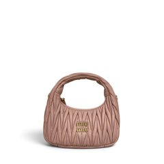 Miu Miu Matelasse Hobo Bag Nappa Leather Pink