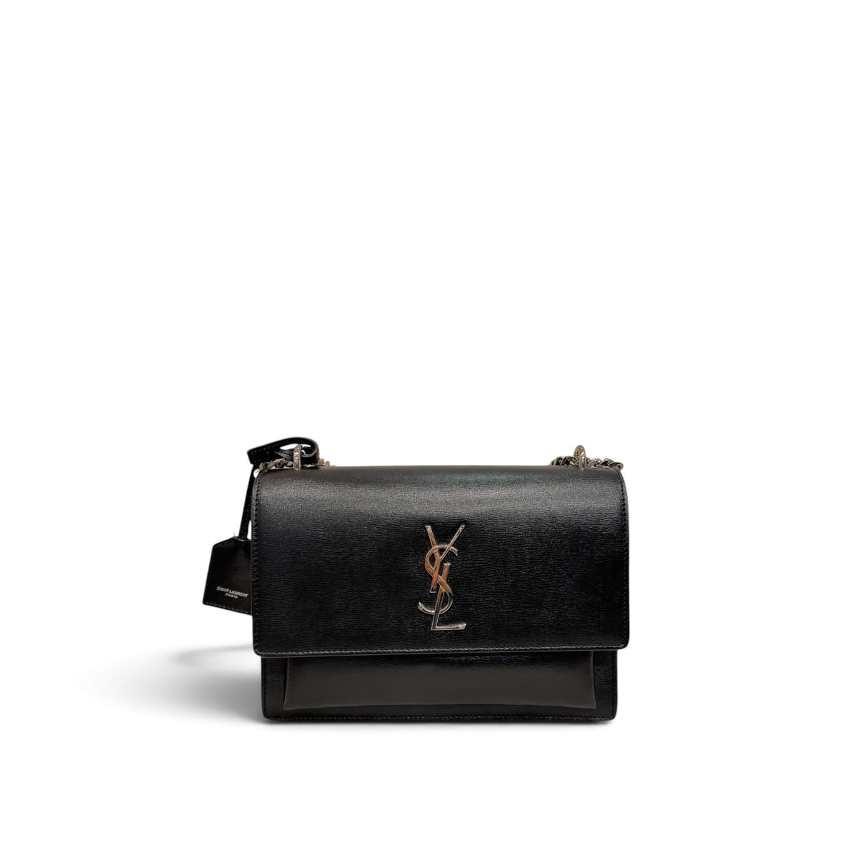 YSL Saint Laurent Medium Sunset Bag Calfskin Black