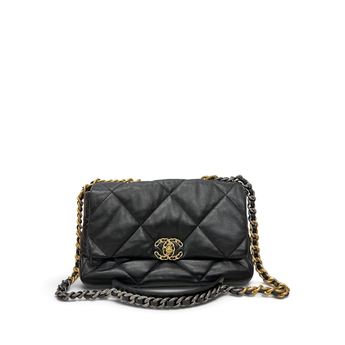 Chanel Medium 19 Bag Lambskin Black Multicoloured Hardware