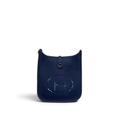 Hermes Mini Evelyne Clemence Blue Indigo STAMP Y
