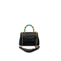 Chanel Mini Coco Handle Multicoloured Handle Lambskin Black