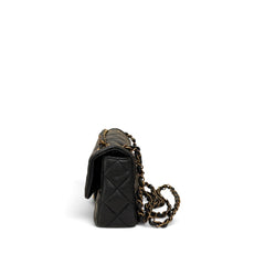 Chanel Mini Grained Flap Bag Grained Lambskin Black (Microchip)