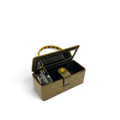 Chanel Vintage Top Handle Vanity Case Patent Green