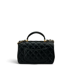 Chanel Top Handle Mini Rectangular Flap Bag Lambskin Black (Microchip)