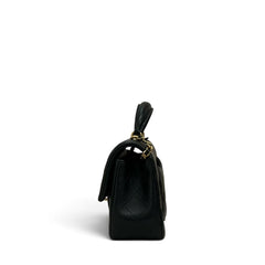 Chanel Top Handle Mini Rectangular Flap Bag Lambskin Black (Microchip)