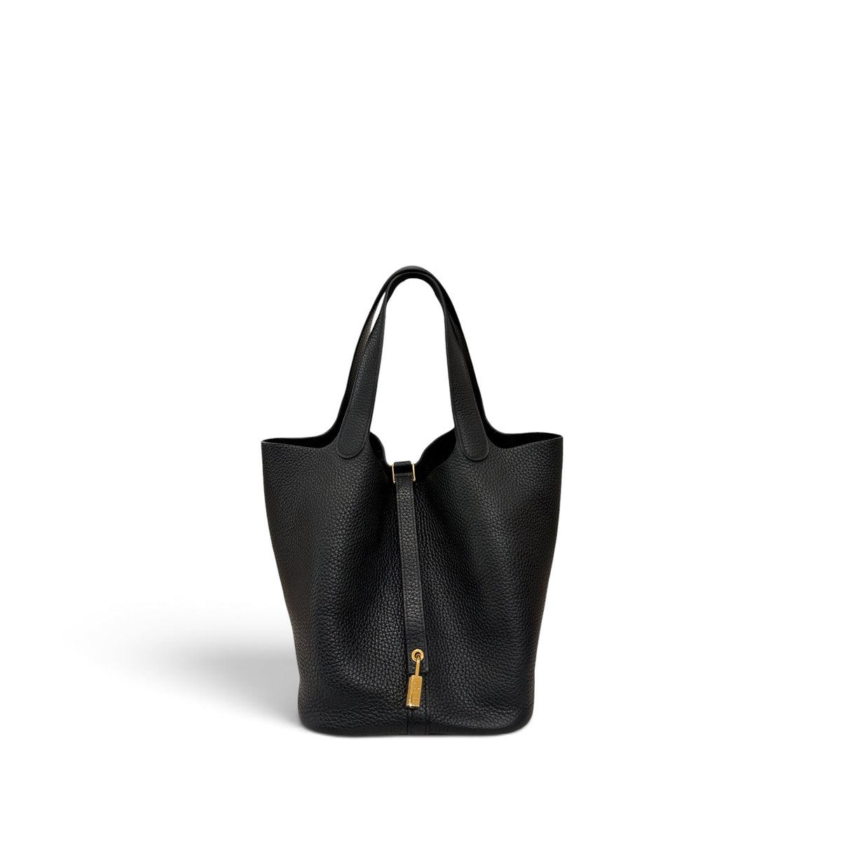 Hermes Picotin 22 Clemence Black GHW Stamp C