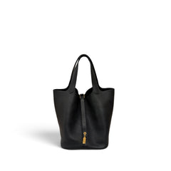 Hermes Picotin 22 Clemence Black GHW Stamp C