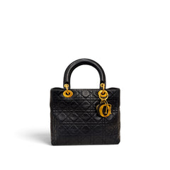 Dior Vintage Medium Lady Dior Lambskin Black