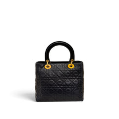 Dior Vintage Medium Lady Dior Lambskin Black