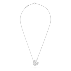 Van Cleef & Arpels Two Butterfly pendant 18K white gold, Diamond