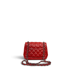 Chanel Classic Mini Square Flap Bag Caviar Red SHW