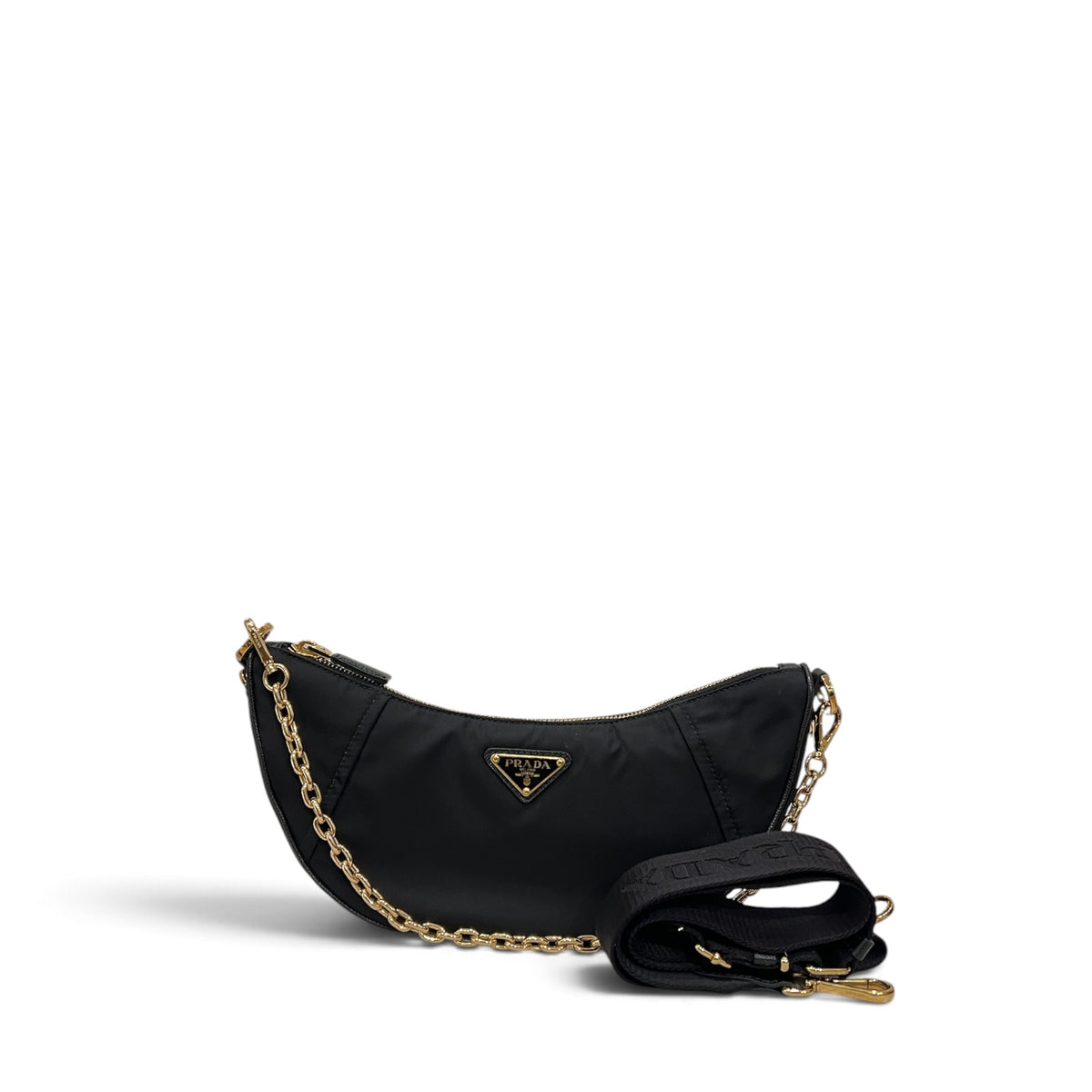 Prada Demi-Lune Shoulder Bag Re-Nylon Black