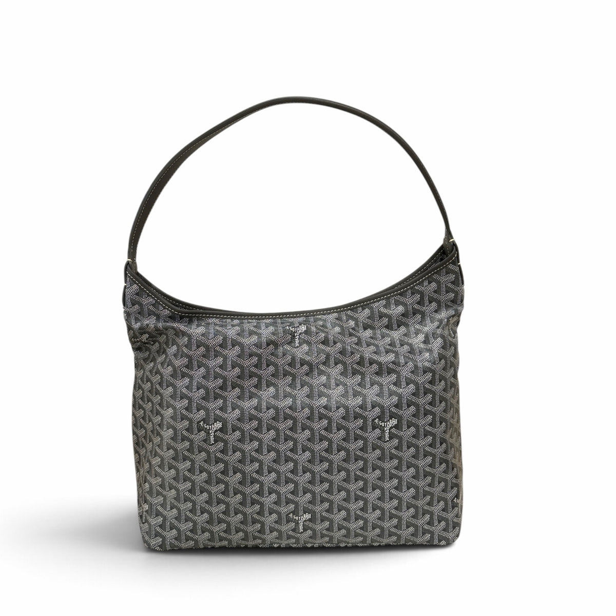 Goyard Bohème Hobo Bag Goyardline Canvas / Calfskin Grey