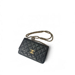 Chanel CC Wallet on Chain Caviar Black GHW (Microchip)