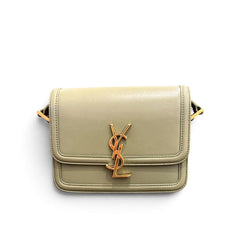 YSL Saint Laurent Small Solferino Satchel Bag Calfskin Light Sage