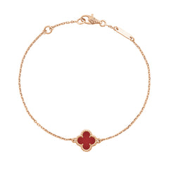 Van Cleef & Arpels Sweet Alhambra Bracelet, Carnelian, Yellow Gold