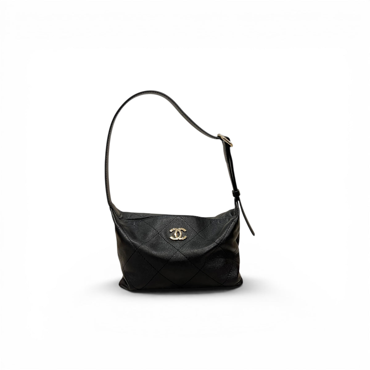 Chanel Mini Hobo Bag Calfskin Black (Microchip)