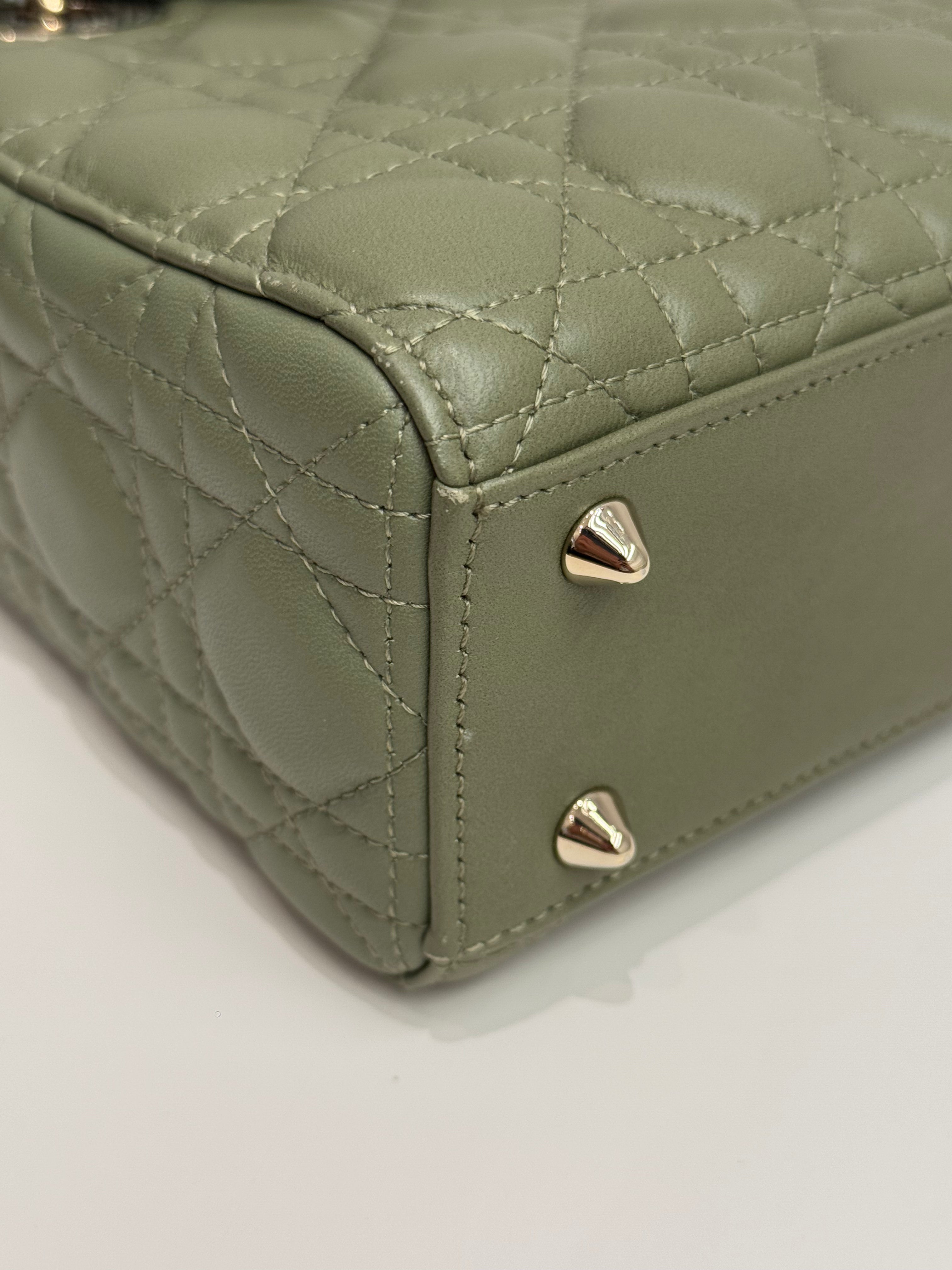 Dior Small Lady Dior Lambskin Green