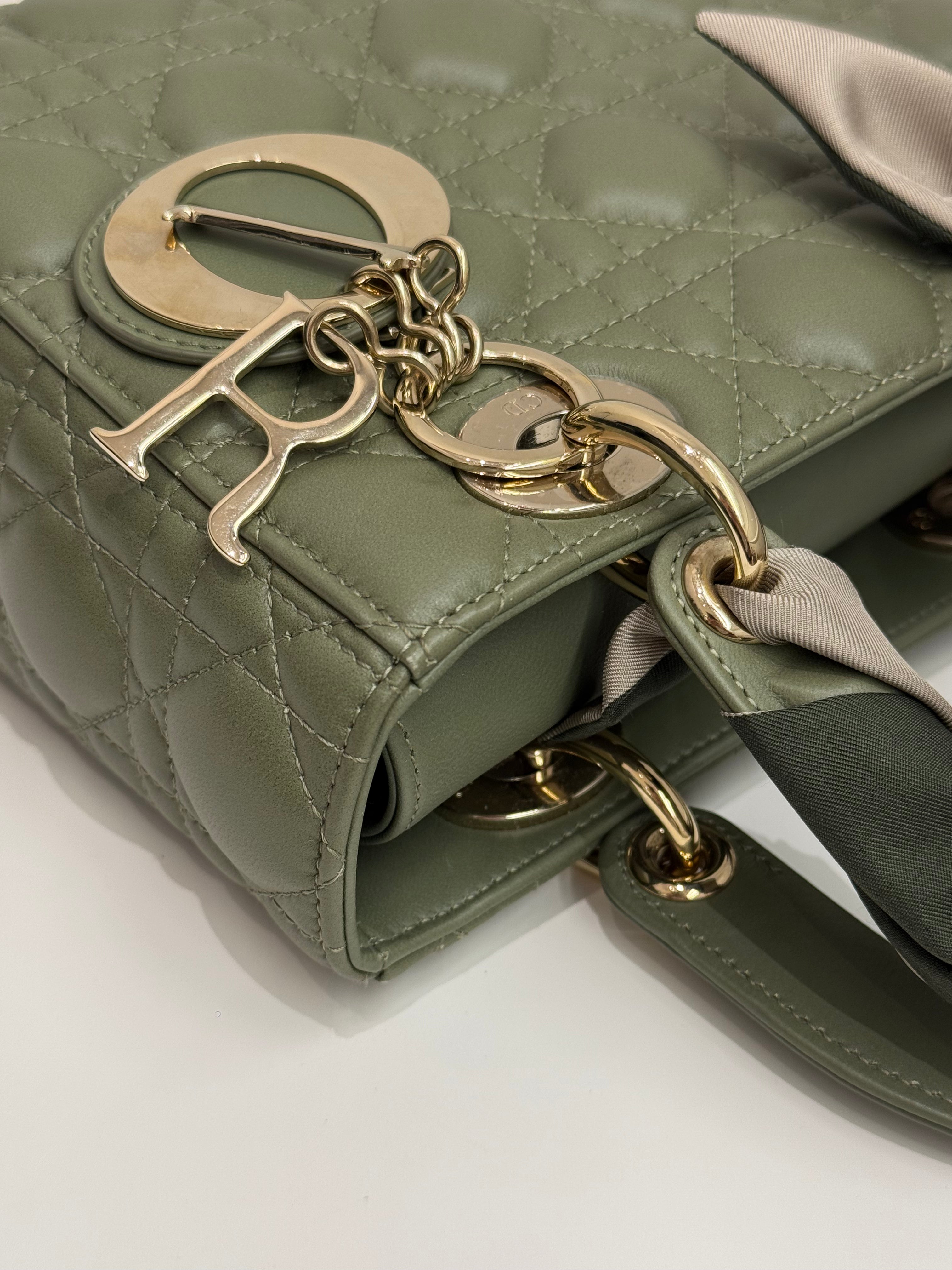Dior Small Lady Dior Lambskin Green