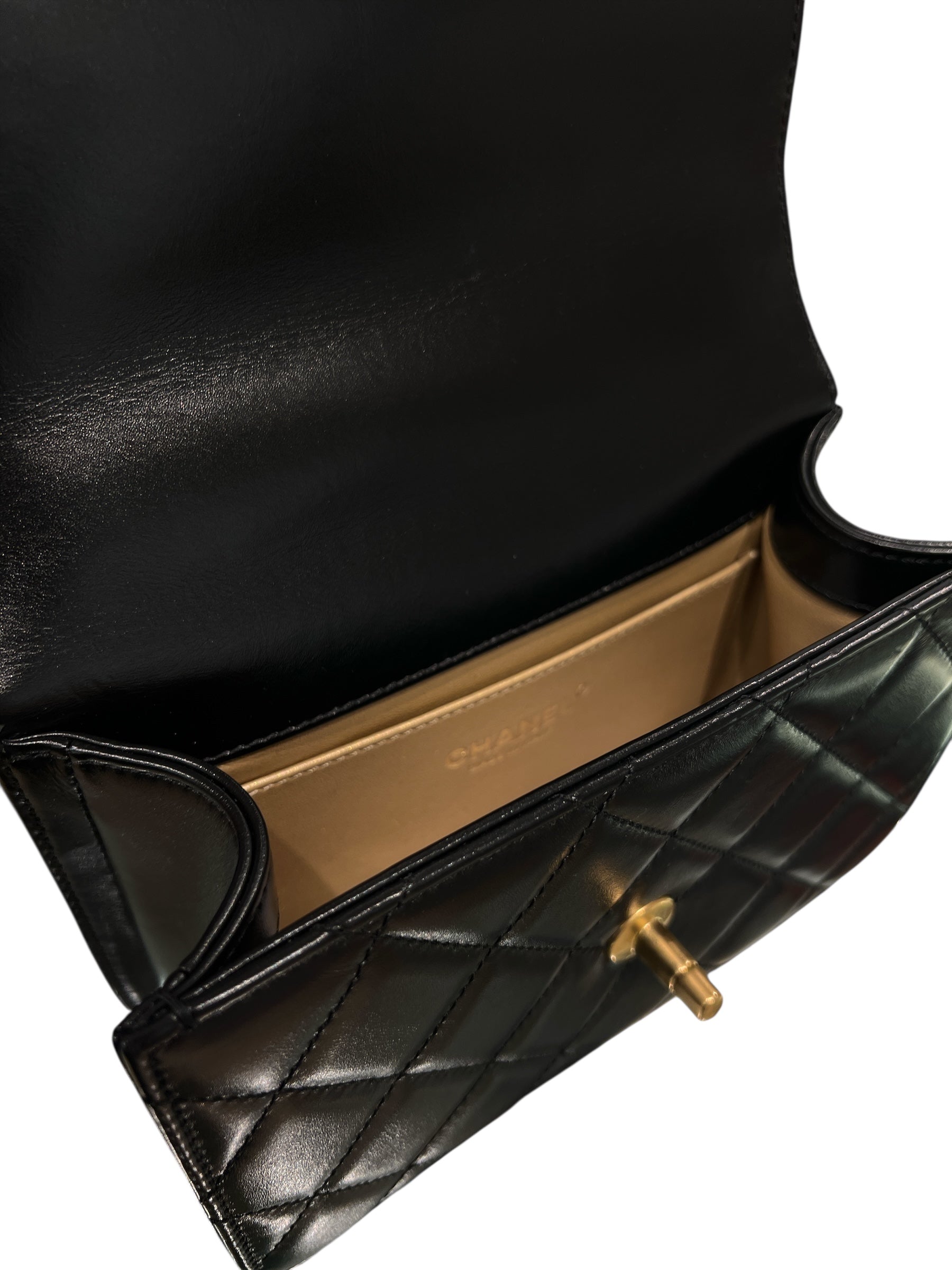 Chanel Double Pearl Crush Bag Lambskin Black (Microchip)