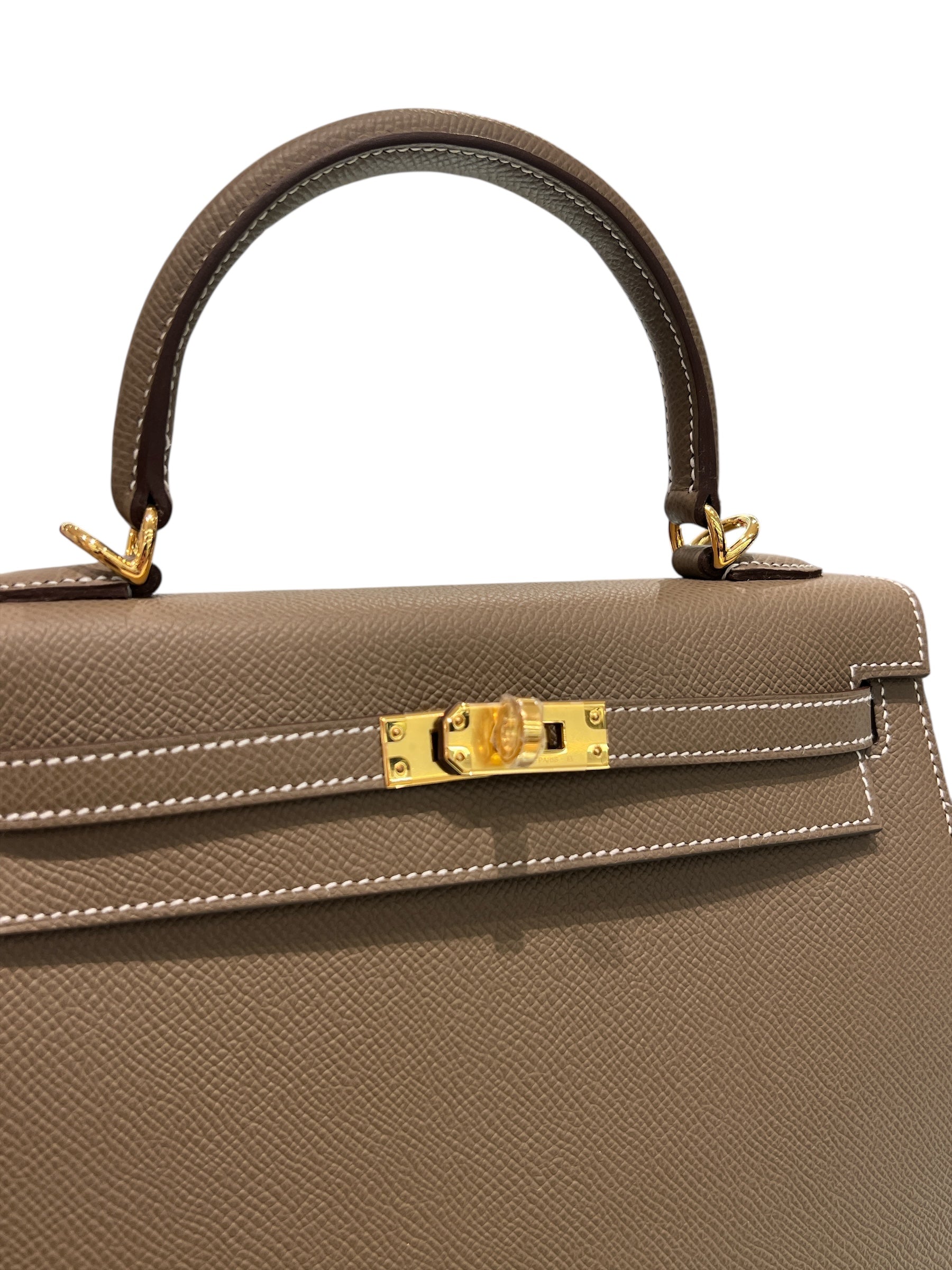 Hermes Kelly 25 Epsom Etoupe STAMP B
