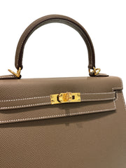 Hermes Kelly 25 Epsom Etoupe STAMP B