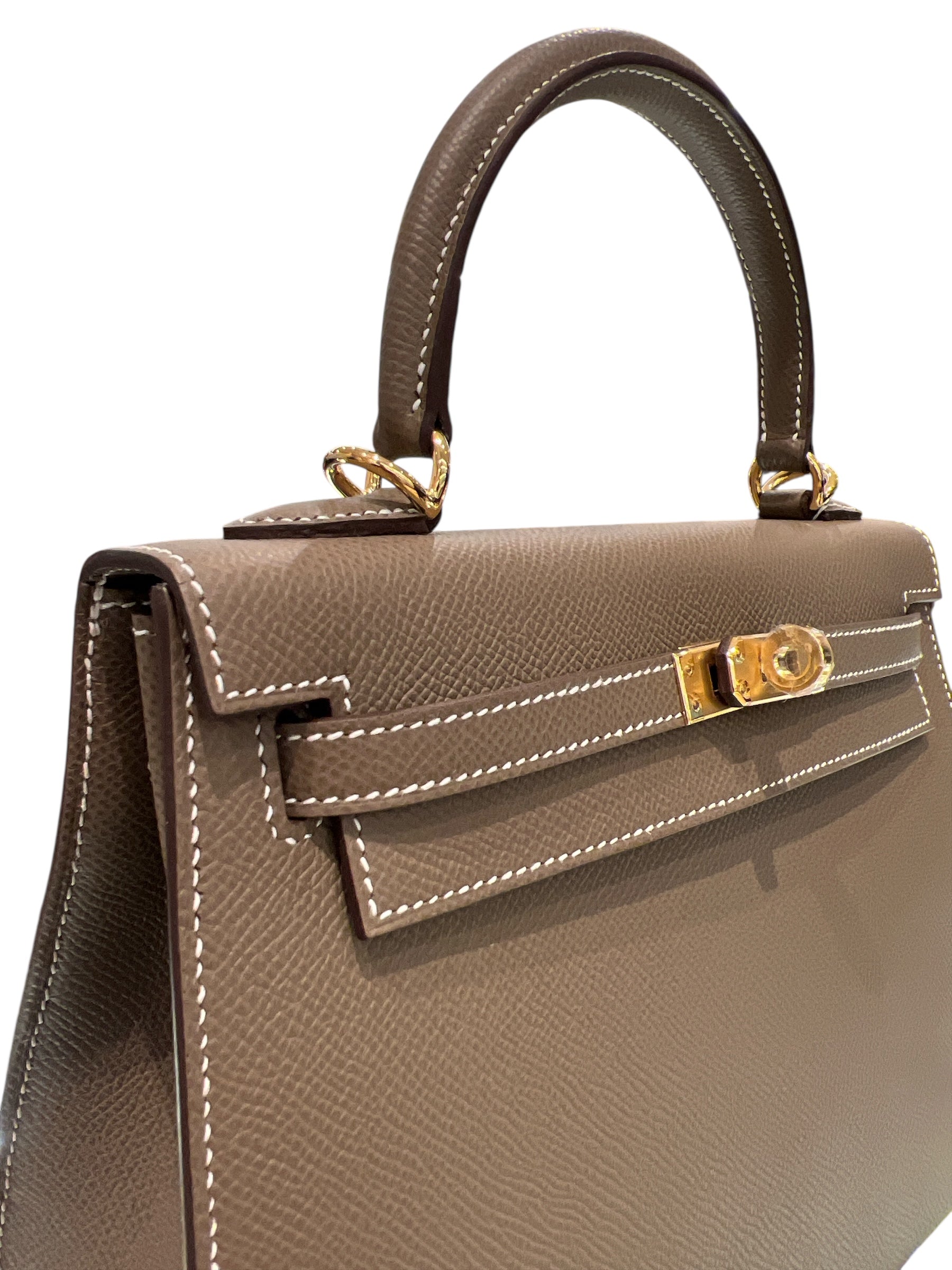 Hermes Kelly 25 Epsom Etoupe STAMP B