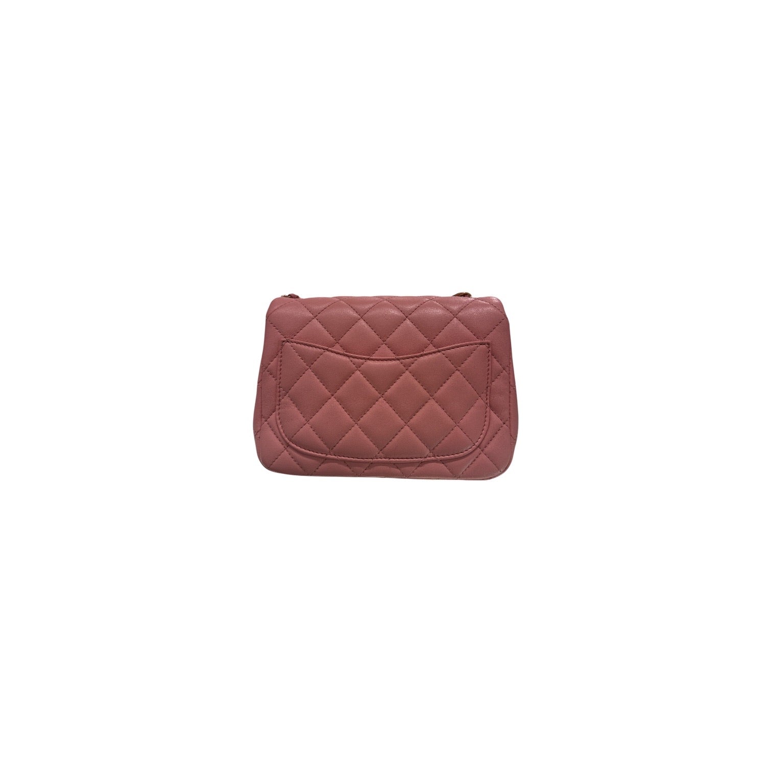 Chanel Mini Pearl Crush Square Flap Bag Lambskin Pink (Microchip)