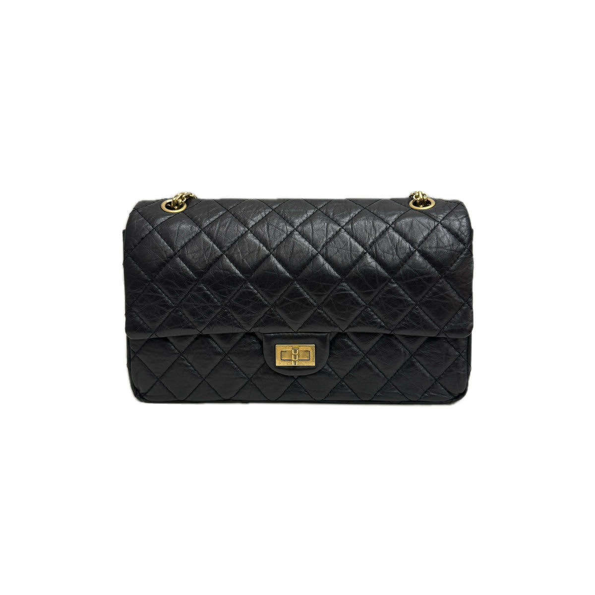 Chanel Medium 2.55 Handbag Aged Calfskin Black