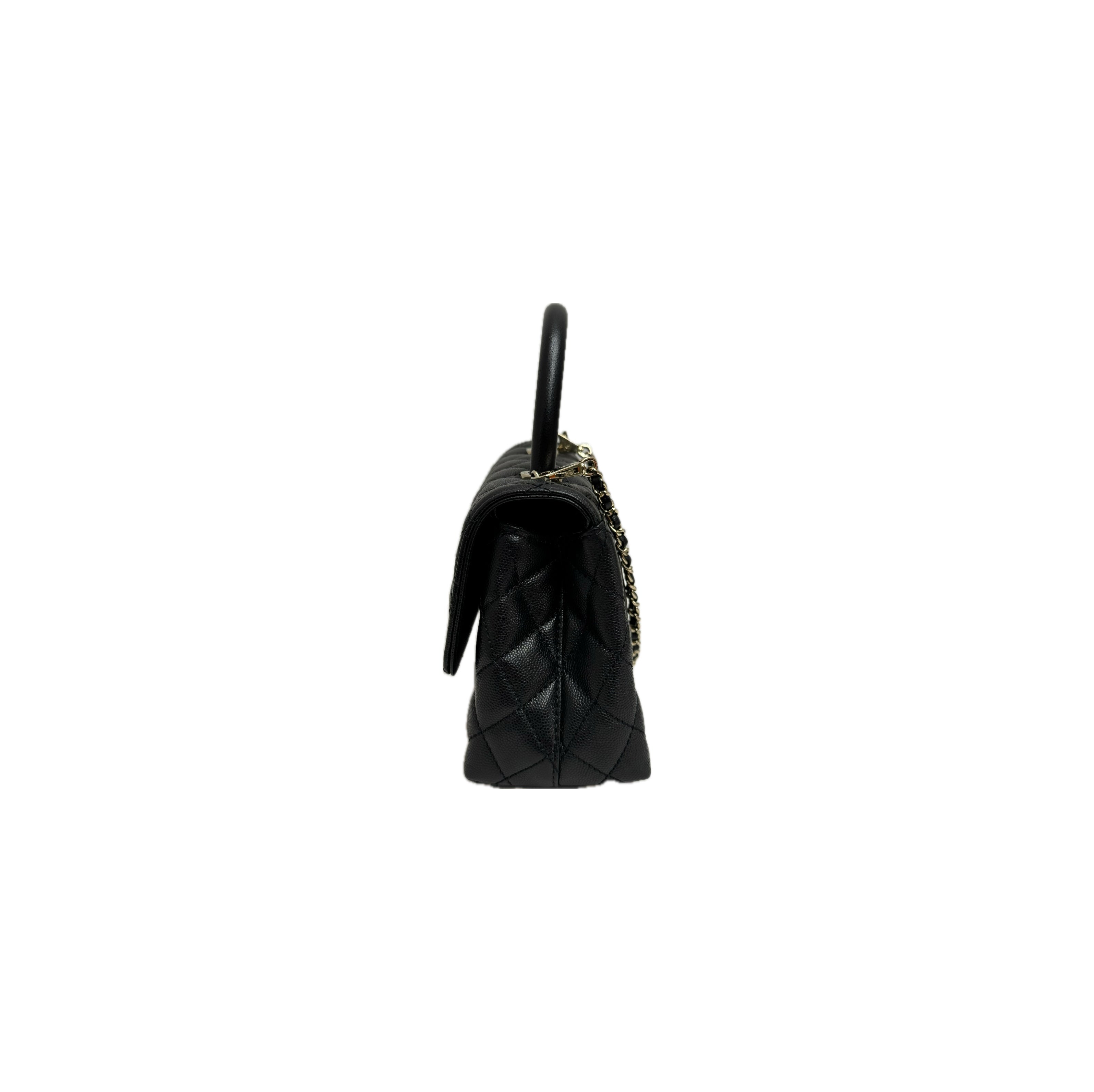 Chanel Small Coco Handle Caviar Black (Microchip)