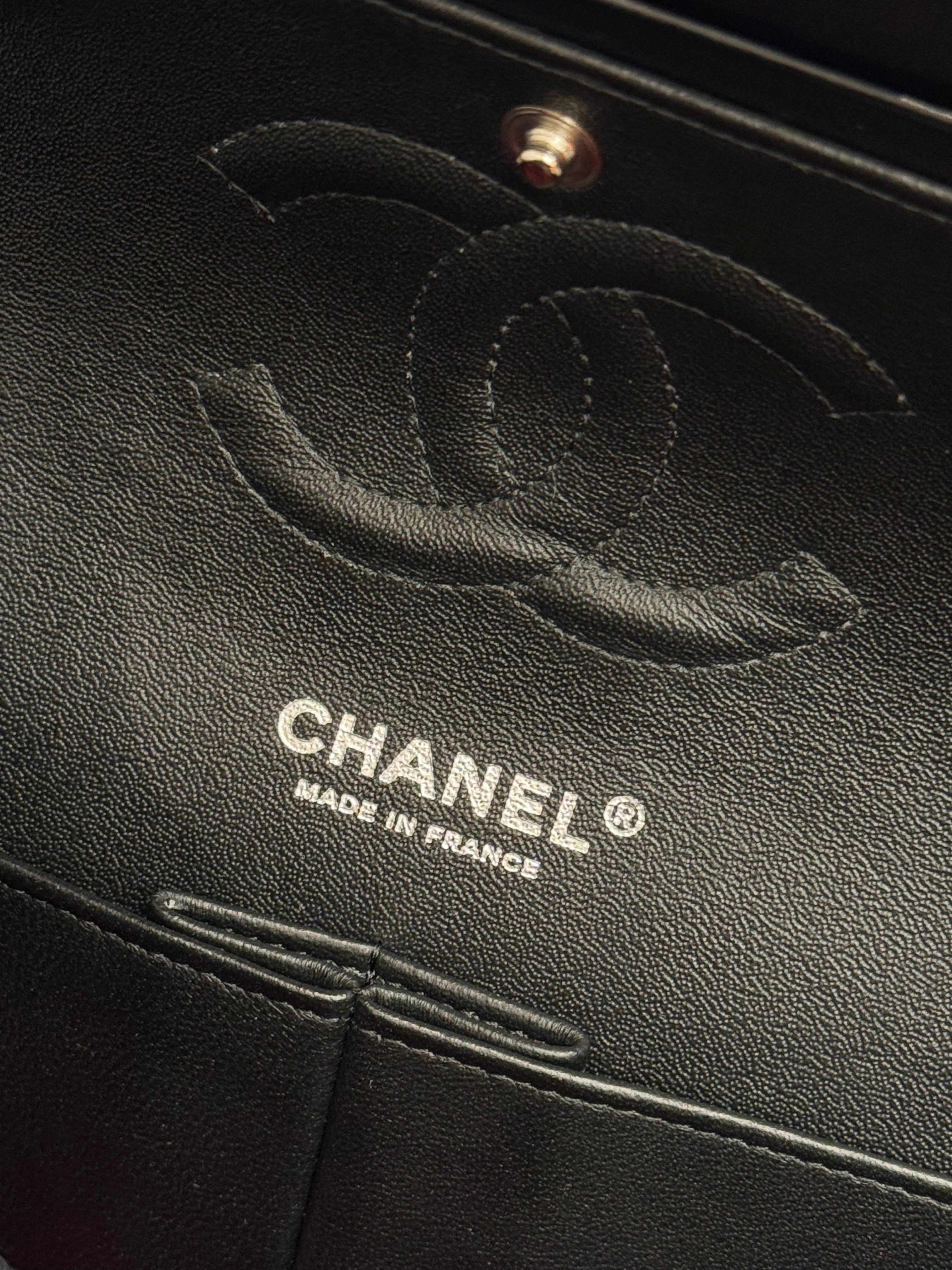 Chanel Medium Double Flap Patent Black