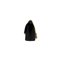 Chanel Mini 2.55 Handbag Aged Calfskin Black (Microchip)